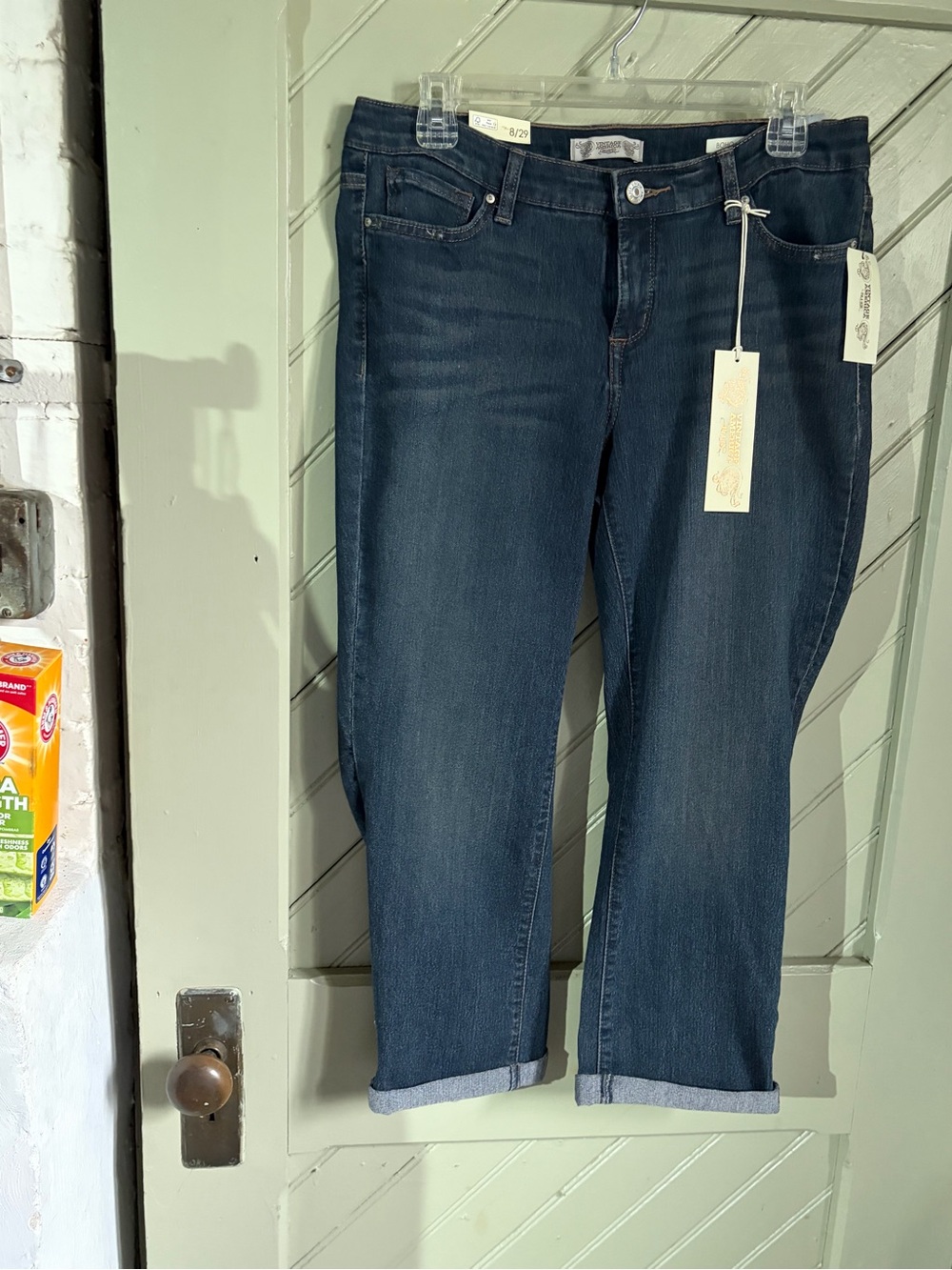 Vintage America Dark Blue Cropped Jeans NWT